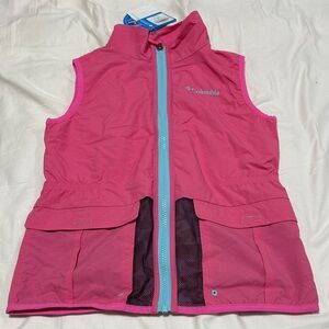 Columbia Kids Pink Fleece Lined Vest Medium